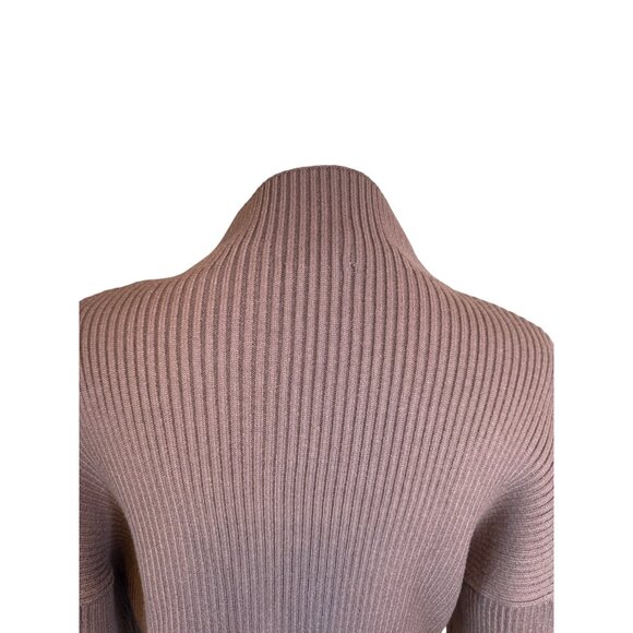 2/$30 ZARA Basic Small Ribbed Mock Neck Deep Taupe/Mauve Sweater - Picture 9 of 15